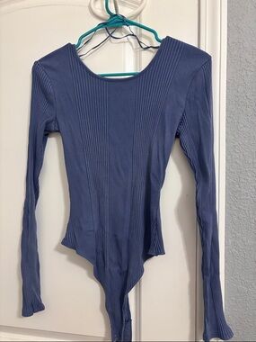 Aerie Ribbed Long-Sleeve Bodysuit - Blue